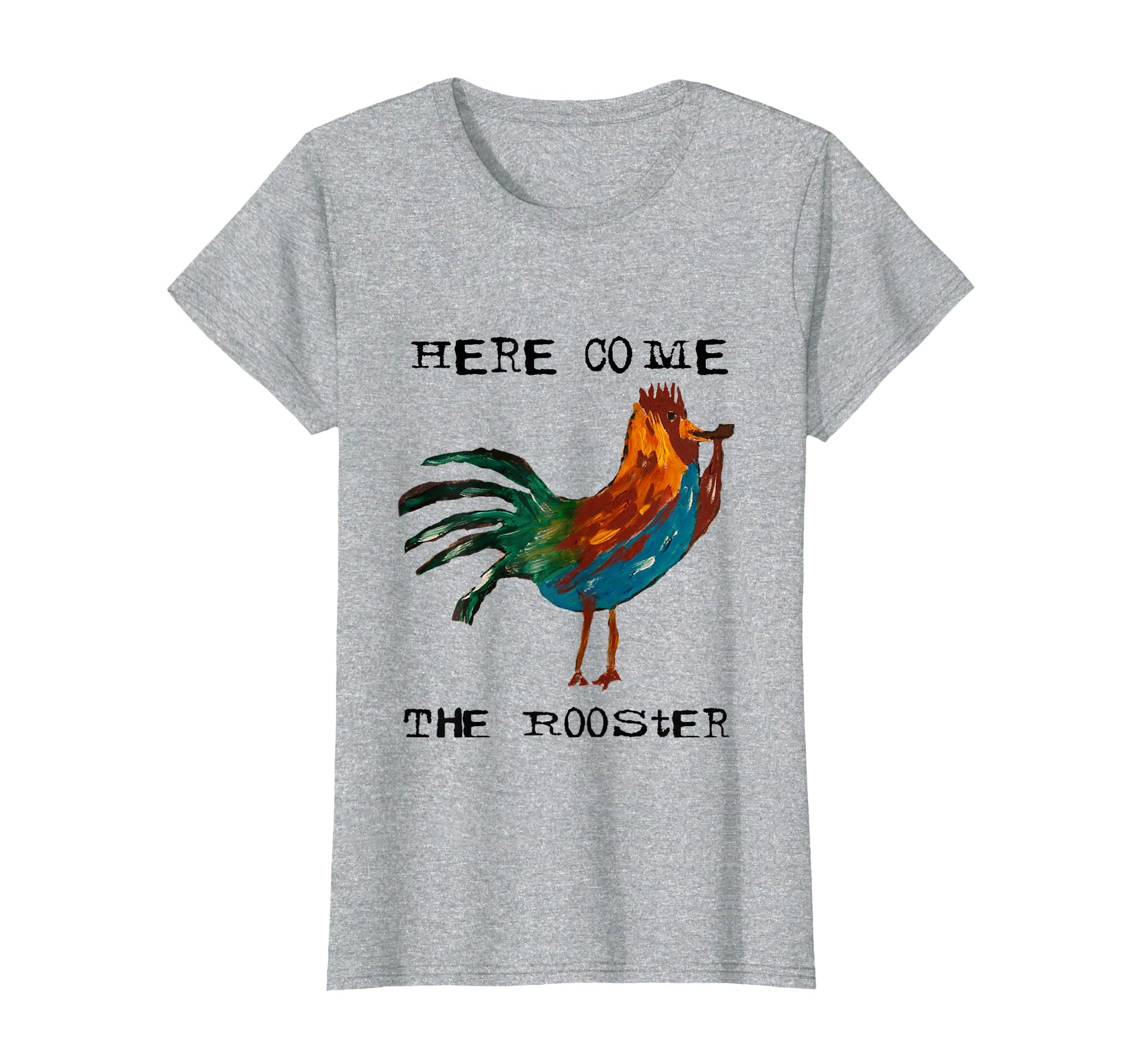Rooster Hand Painted Grunge Ish 90S T-Shirt - Graphic Print Unisex - T-Shirt, Sweatshirt, Hoodie