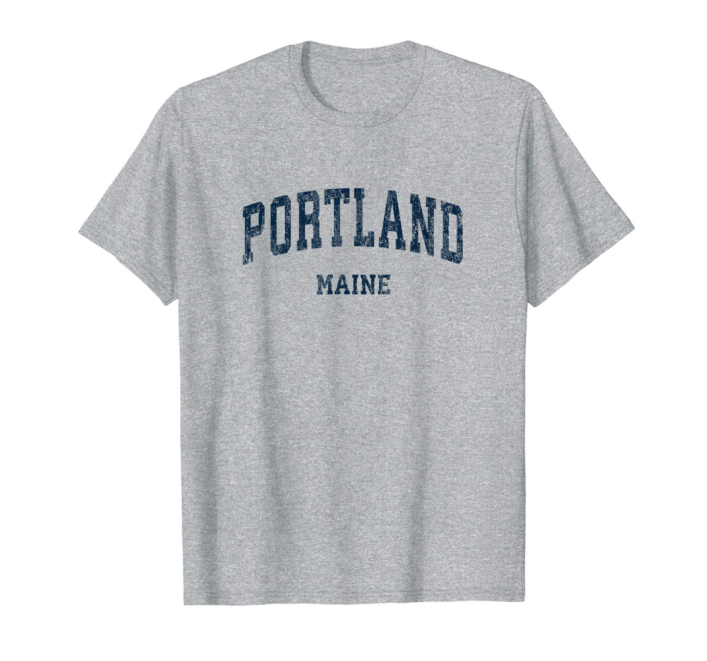 Portland Maine Me Varsity Sports Navy T-Shirt - Novelty Apparel Unisex - T-Shirt, Sweatshirt, Hoodie
