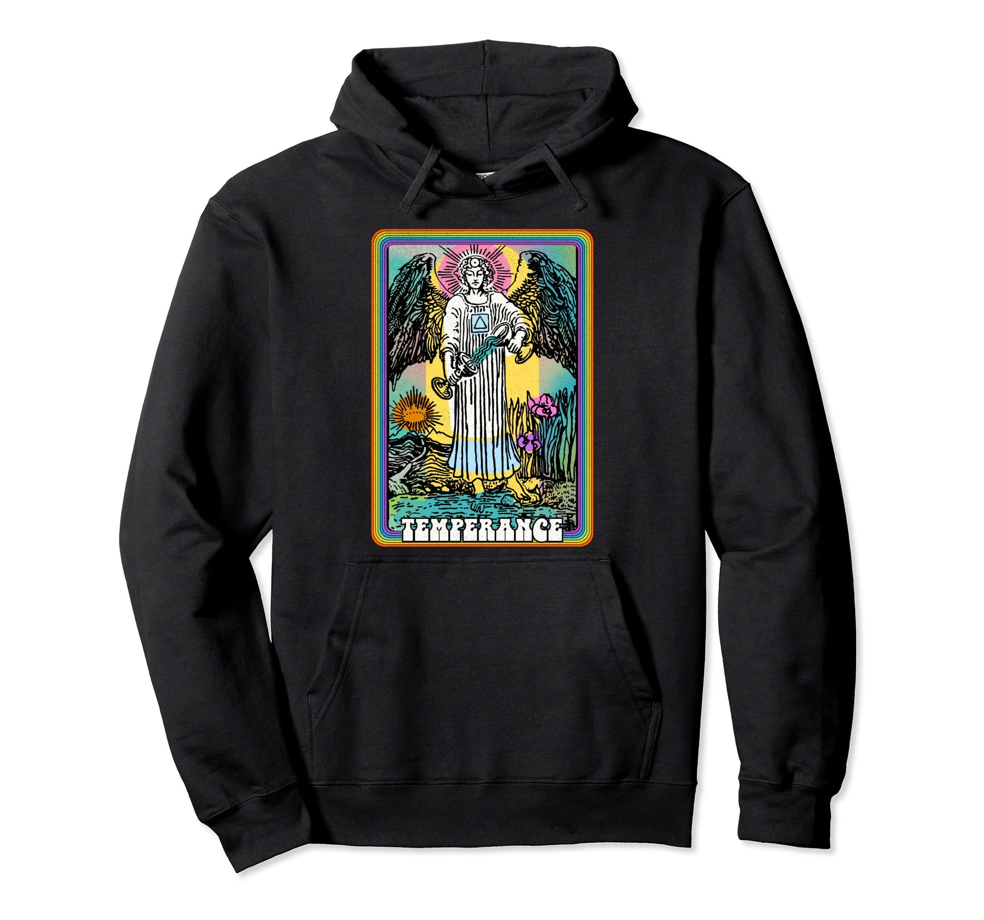 Tarot Card Temperance Angel Groovy Hoodie - Graphic Print Men Women - T-Shirt, Sweatshirt, Hoodie