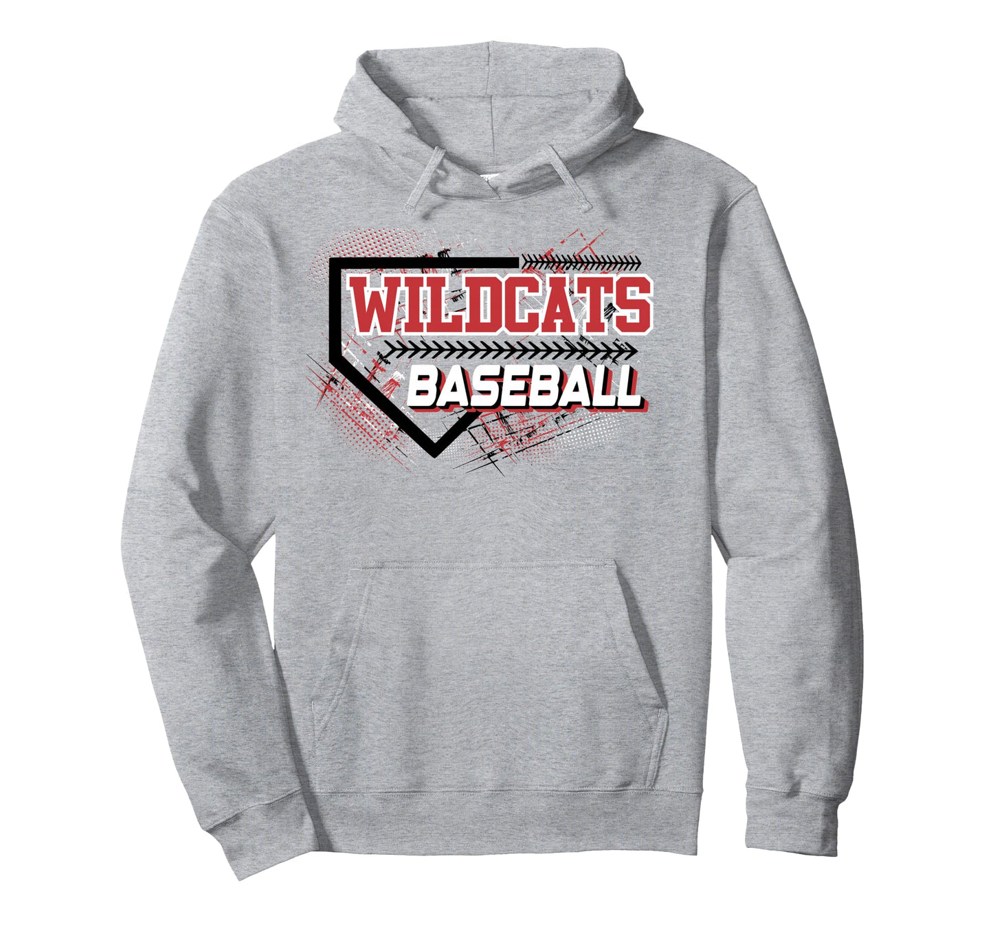 Wildcats Baseball Mom Sports Game Day Red Hoodie - Trendy Graphic Unisex - T-Shirt, Sweatshirt, Hoodie