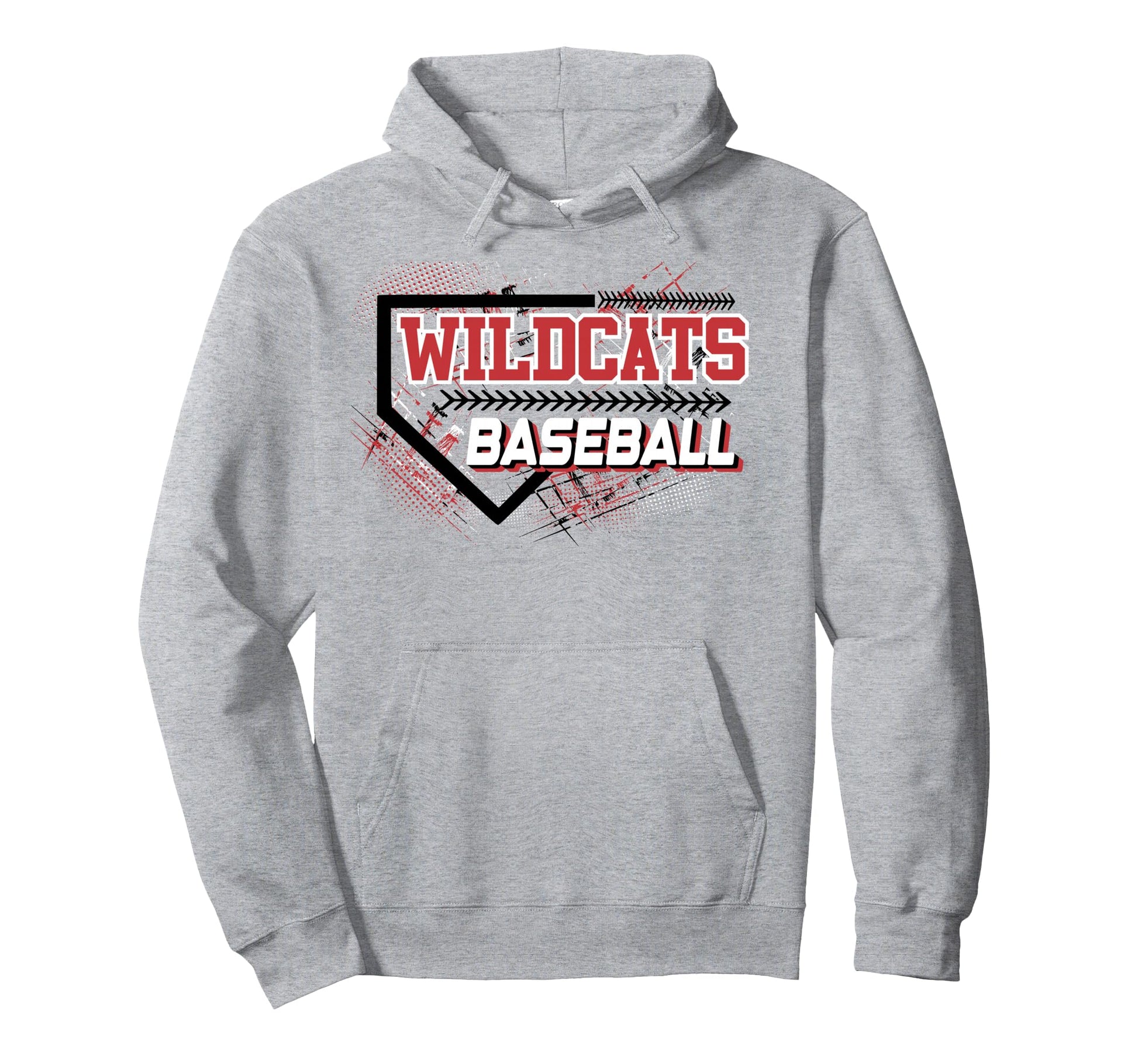 Wildcats Baseball Mom Sports Game Day Red Hoodie - Trendy Graphic Unisex - T-Shirt, Sweatshirt, Hoodie