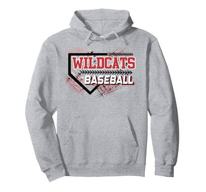 Wildcats Baseball Mom Sports Game Day Red Hoodie - Trendy Graphic Unisex - T-Shirt, Sweatshirt, Hoodie