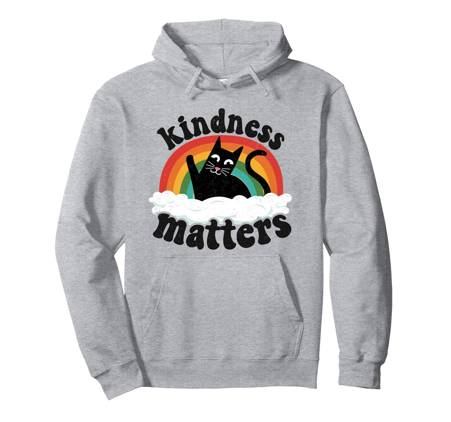 Cat Anti Bullying Rainbow Kindness Hoodie - Custom Art Print Unisex - T-Shirt, Sweatshirt, Hoodie