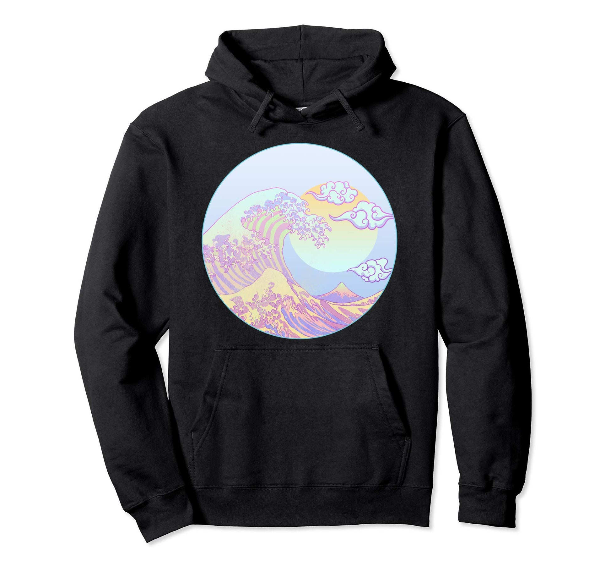 Pastel Goth Great Wave Off Kanagawa Hoodie - Custom Art Print for Adults - T-Shirt, Sweatshirt, Hoodie