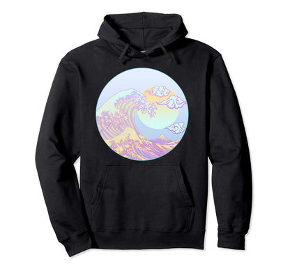 Pastel Goth Great Wave Off Kanagawa Hoodie - Custom Art Print for Adults - T-Shirt, Sweatshirt, Hoodie