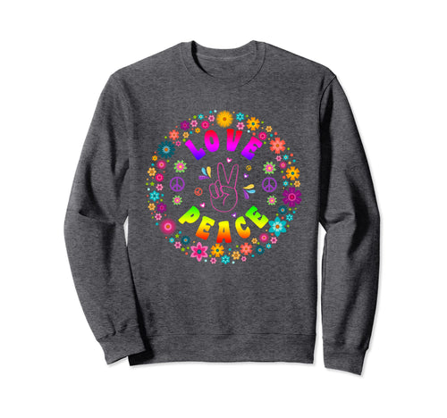 Peace Sign Love 60S 70S Hippie Costume Sweatshirt - Custom Art Print Unisex - T-Shirt, Sweatshirt, Hoodie