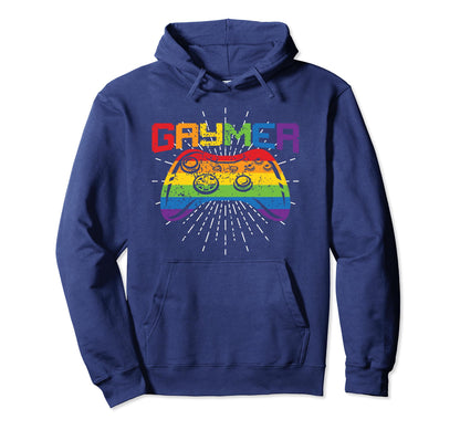 Gamer Rainbow Controller Aesthetic Hoodie - Custom Art Print for Adults - T-Shirt, Sweatshirt, Hoodie