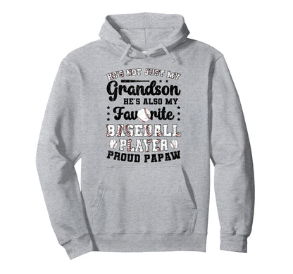 Proud Papaw Baseball Papaw Baseball Hoodie - Minimalist Print for Adults - T-Shirt, Sweatshirt, Hoodie