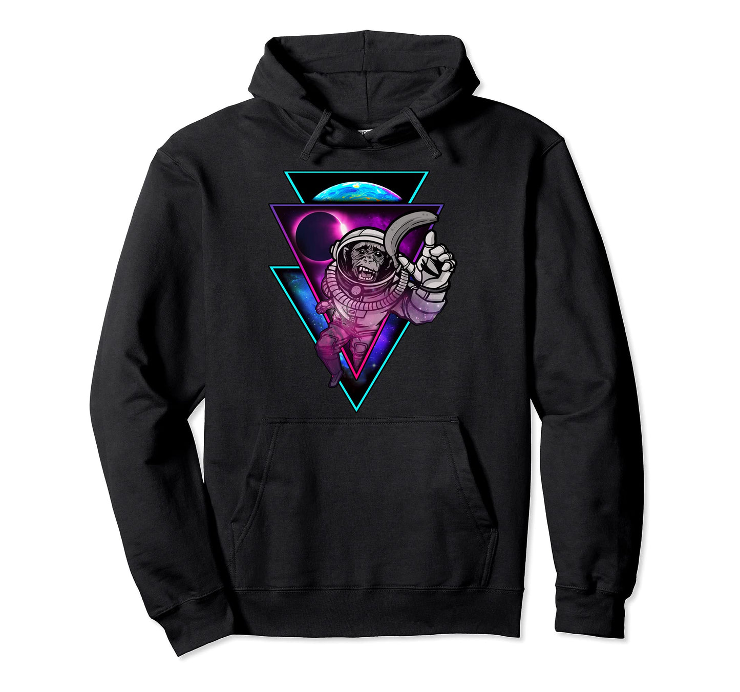 Vaporwave Astronaut Space Art Monkey Banana Hoodie - Trendy Graphic Unisex - T-Shirt, Sweatshirt, Hoodie