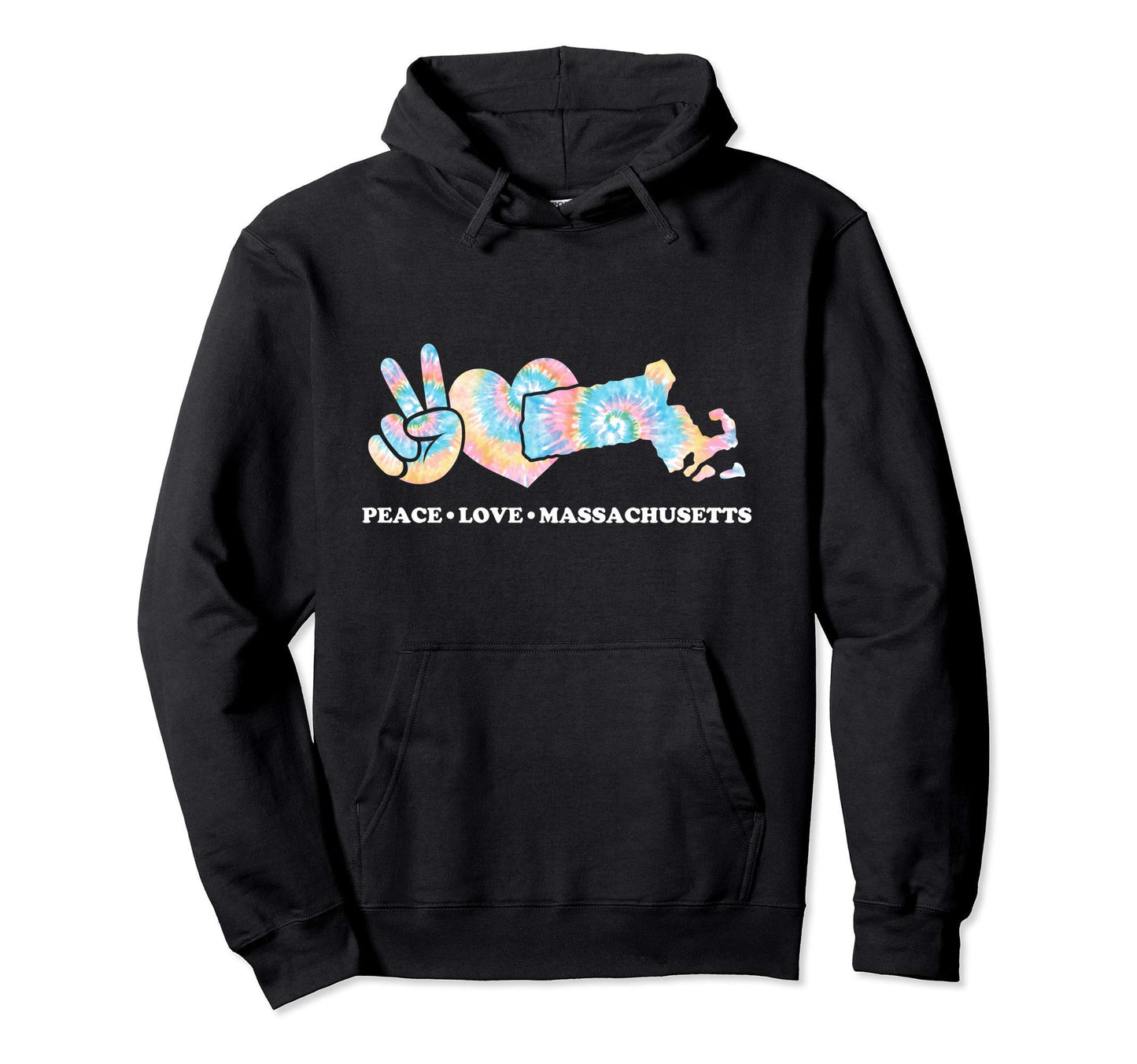 Peace Love Massachusetts Hoodie - Casual Everyday Wear for Adults - T-Shirt, Sweatshirt, Hoodie