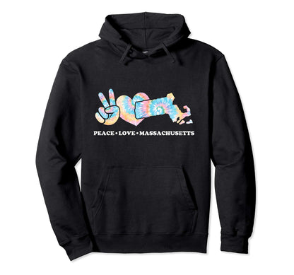 Peace Love Massachusetts Hoodie - Casual Everyday Wear for Adults - T-Shirt, Sweatshirt, Hoodie