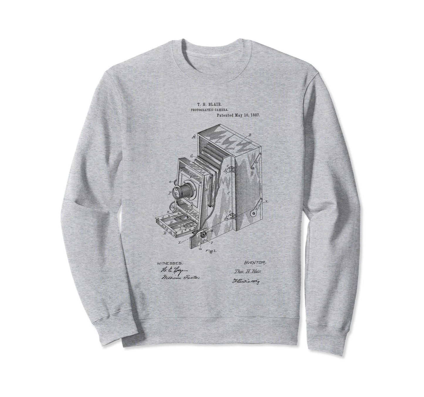 Photography Camera Patent Hand Sweatshirt - Casual Everyday Wear Unisex - T-Shirt, Sweatshirt, Hoodie