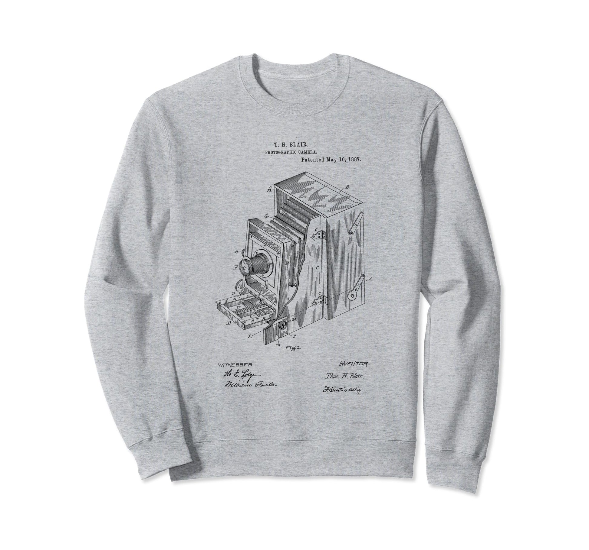 Photography Camera Patent Hand Sweatshirt - Casual Everyday Wear Unisex - T-Shirt, Sweatshirt, Hoodie
