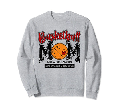 Basketball Mama Red Game Day Basket Sweatshirt - Aesthetic Graphic Unisex - T-Shirt, Sweatshirt, Hoodie