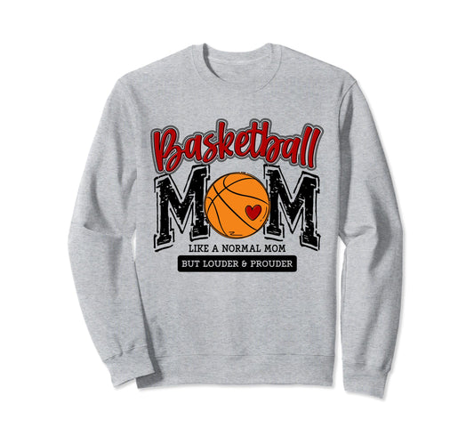 Basketball Mama Red Game Day Basket Sweatshirt - Aesthetic Graphic Unisex - T-Shirt, Sweatshirt, Hoodie