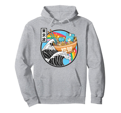 Computer Ramen Noodles Great Wave Kawaii Hoodie - Novelty Apparel Unisex - T-Shirt, Sweatshirt, Hoodie