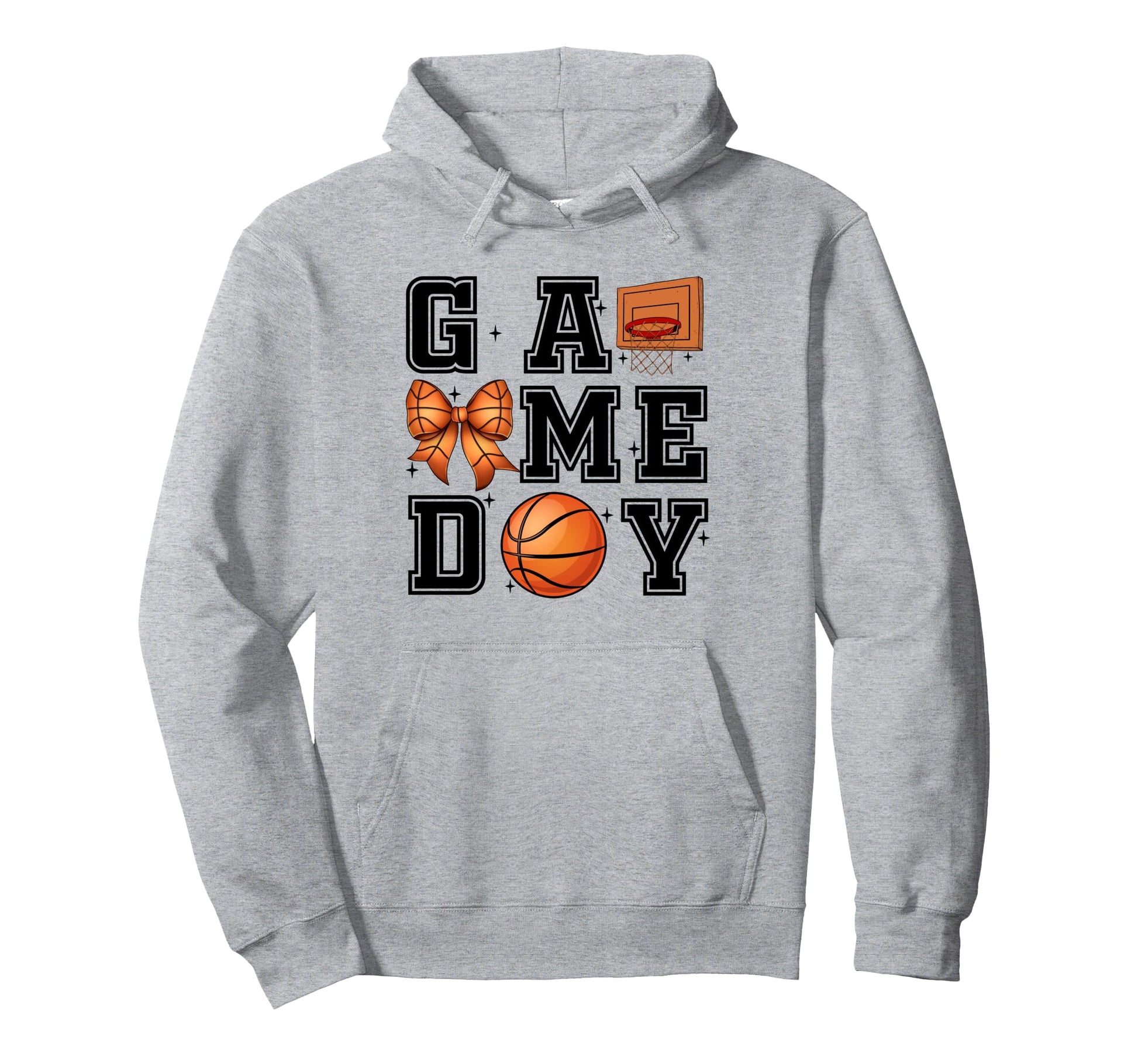 Basketball Coquette Bow Gameday Cheer Mom Hoodie - Streetwear Style Unisex - T-Shirt, Sweatshirt, Hoodie