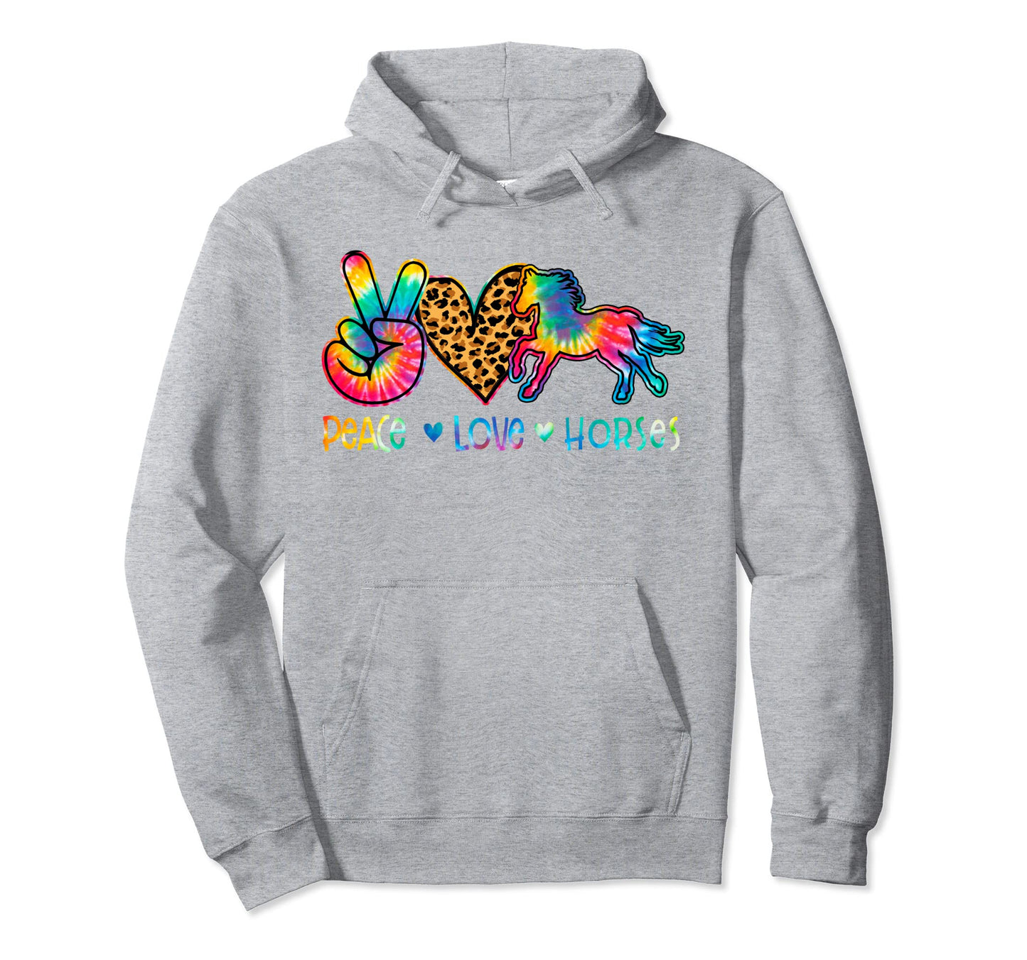 Peace Love Horses Teen Hoodie - Minimalist Print Men Women - T-Shirt, Sweatshirt, Hoodie