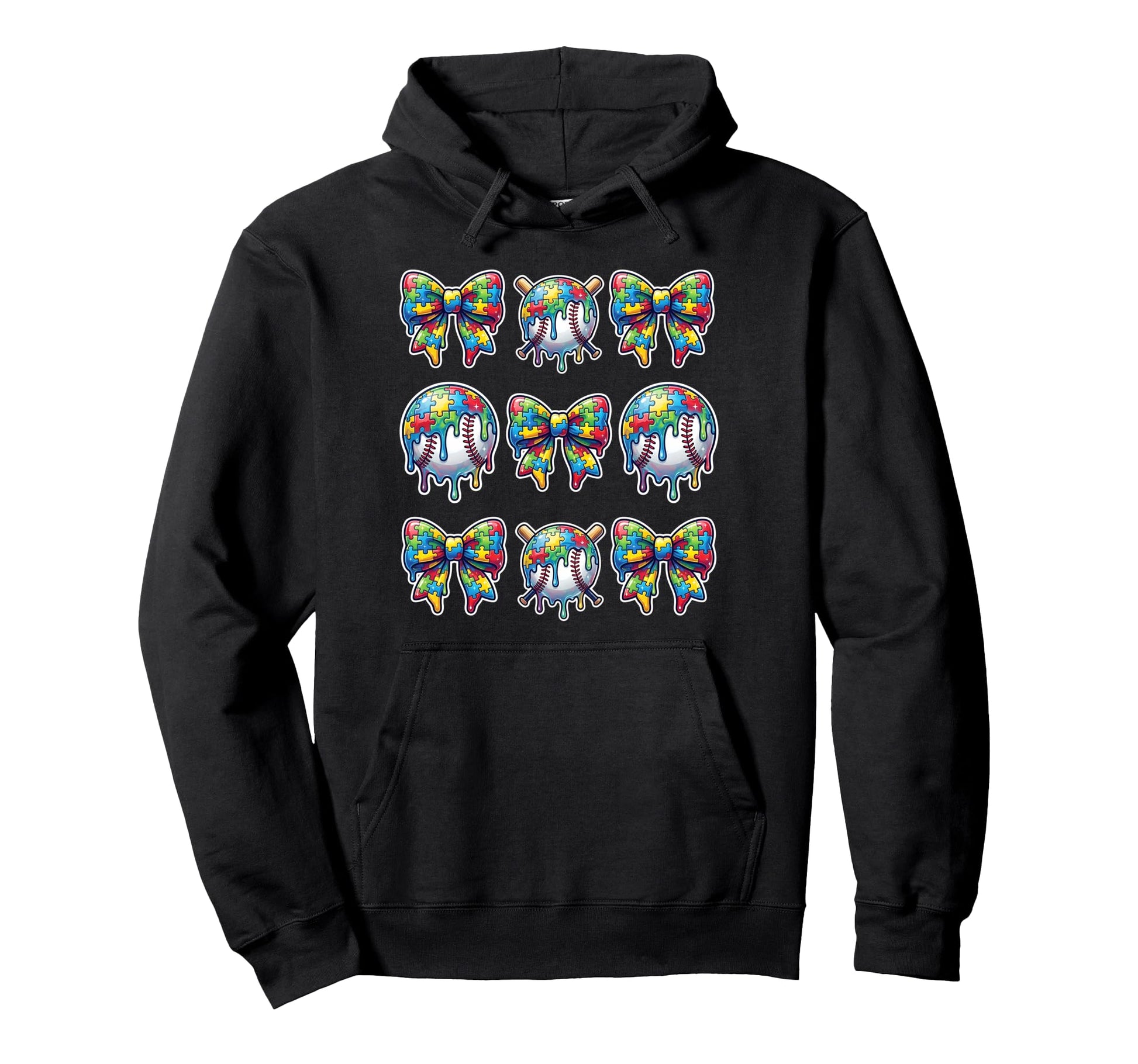 Baseball Sister Puzzle Bow Ice Cream Hoodie - Novelty Apparel for Adults - T-Shirt, Sweatshirt, Hoodie