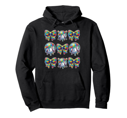 Baseball Sister Puzzle Bow Ice Cream Hoodie - Novelty Apparel for Adults - T-Shirt, Sweatshirt, Hoodie