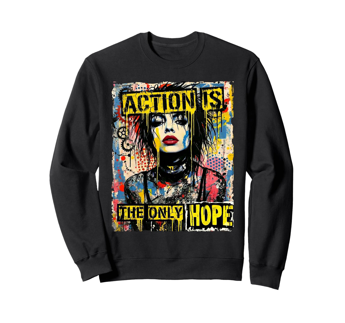 Punk Colorful 90S Grunge Graffiti Sweatshirt - Streetwear Style Unisex - T-Shirt, Sweatshirt, Hoodie