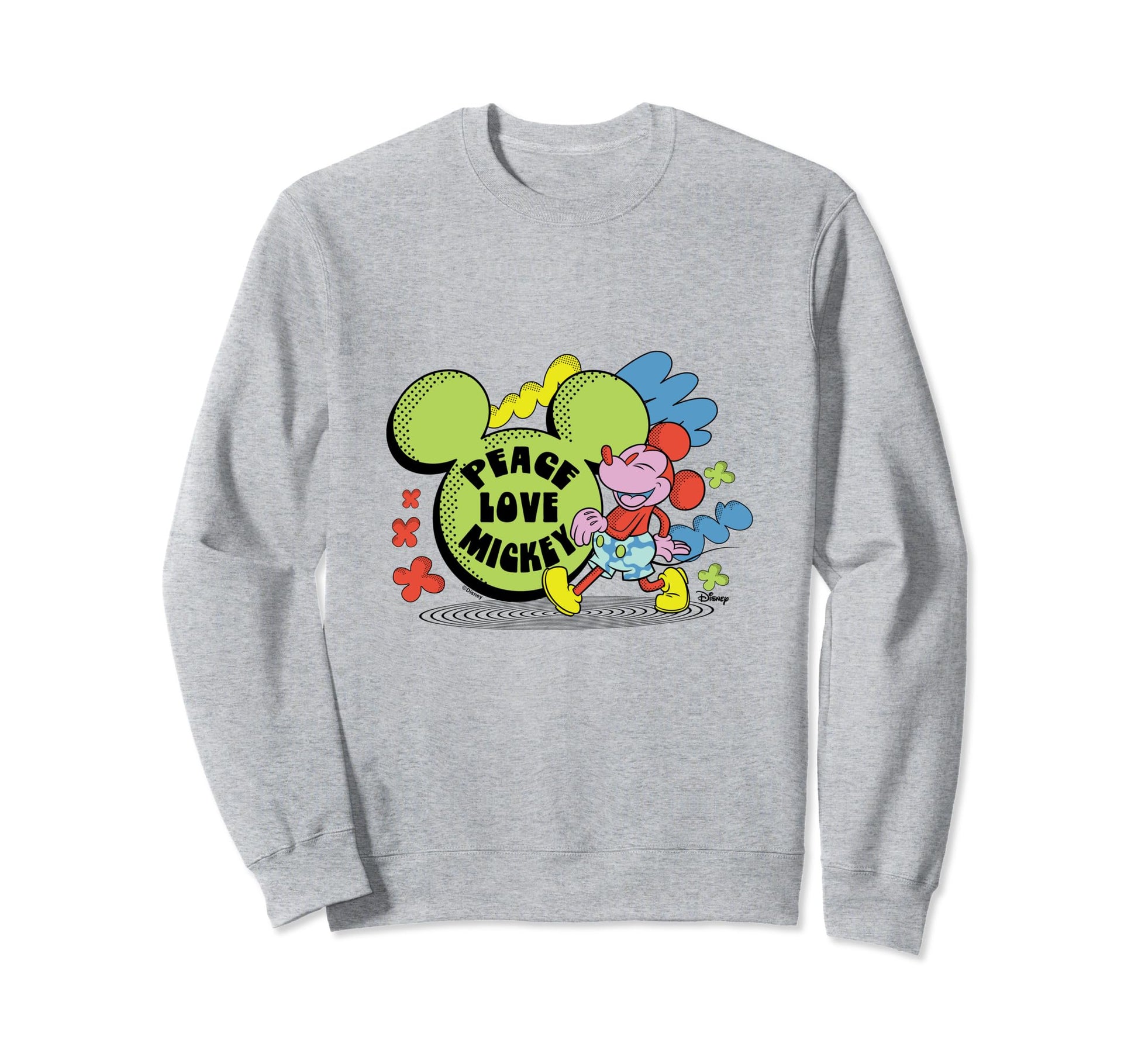 Mickey Mouse Peace Love Mickey Sweatshirt - Aesthetic Graphic for Adults - T-Shirt, Sweatshirt, Hoodie