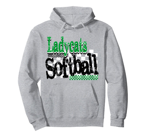 Lady Cats Softball Mom Game Day Hoodie - Aesthetic Graphic for Adults - T-Shirt, Sweatshirt, Hoodie