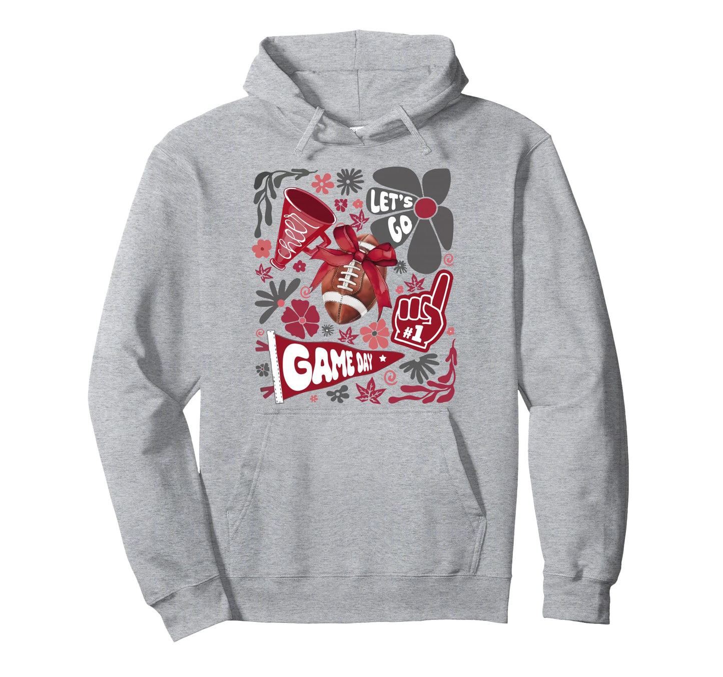 Red Black Cheerleader Game Day Hoodie - Aesthetic Graphic Men Women - T-Shirt, Sweatshirt, Hoodie