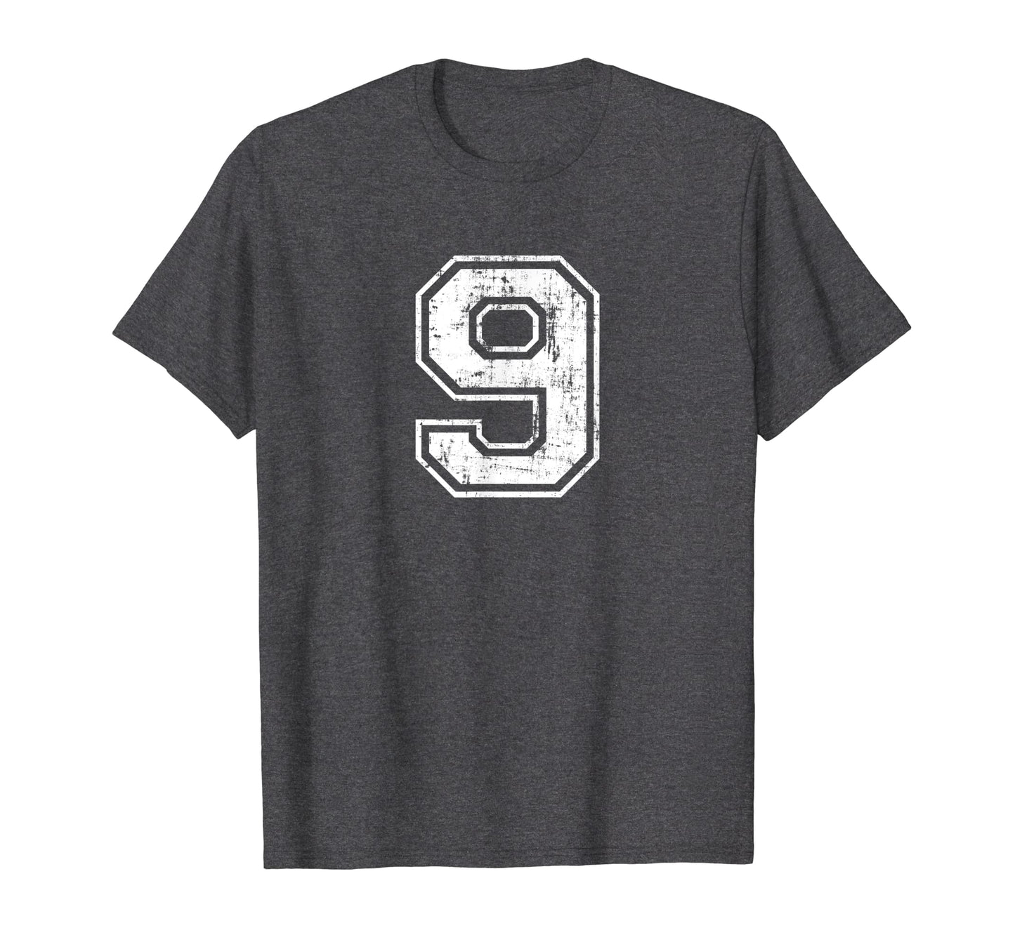 Number 9 Nine Varsity Distressed Sport T-Shirt - Novelty Apparel Men Women - T-Shirt, Sweatshirt, Hoodie