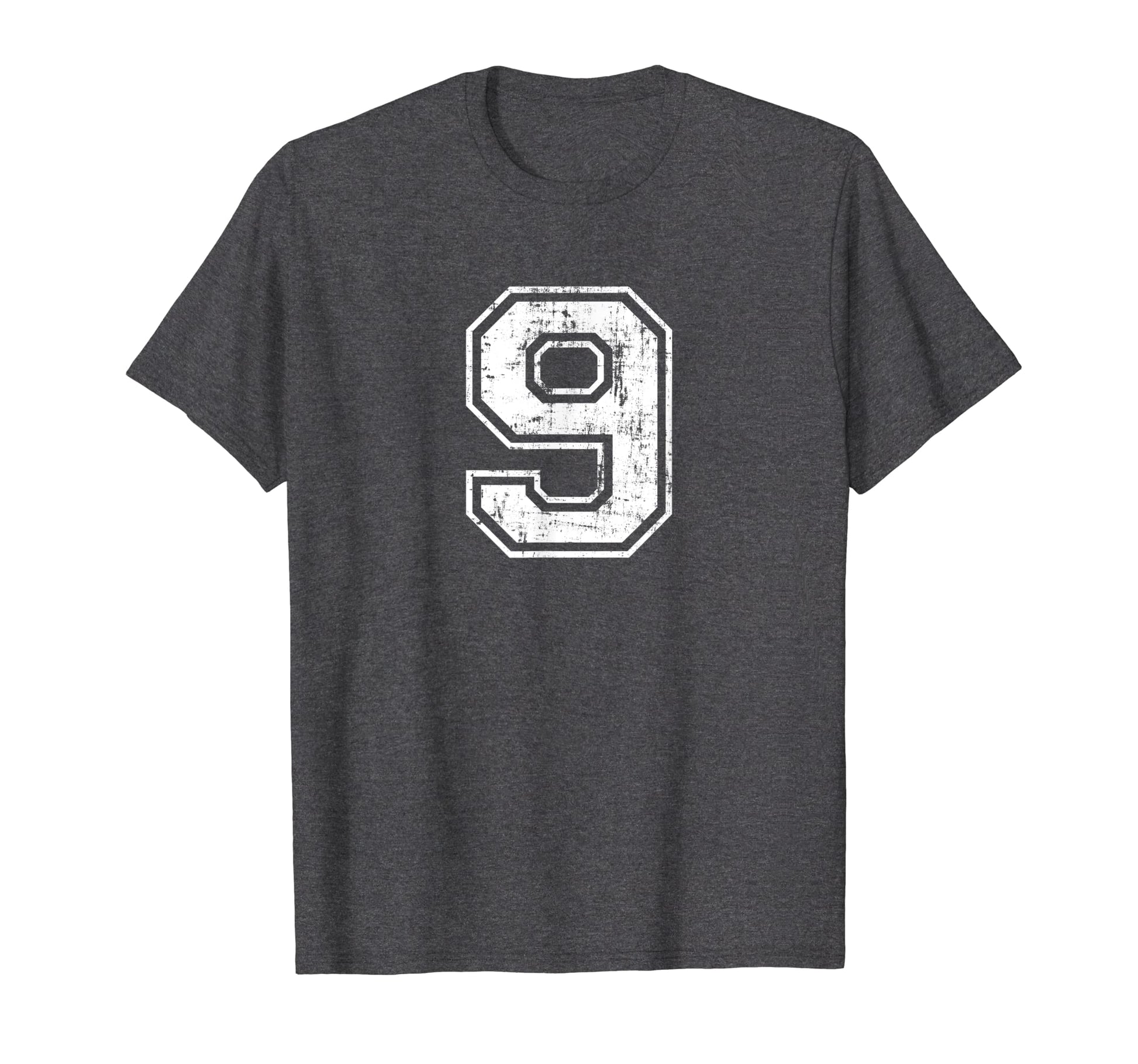 Number 9 Nine Varsity Distressed Sport T-Shirt - Novelty Apparel Men Women - T-Shirt, Sweatshirt, Hoodie