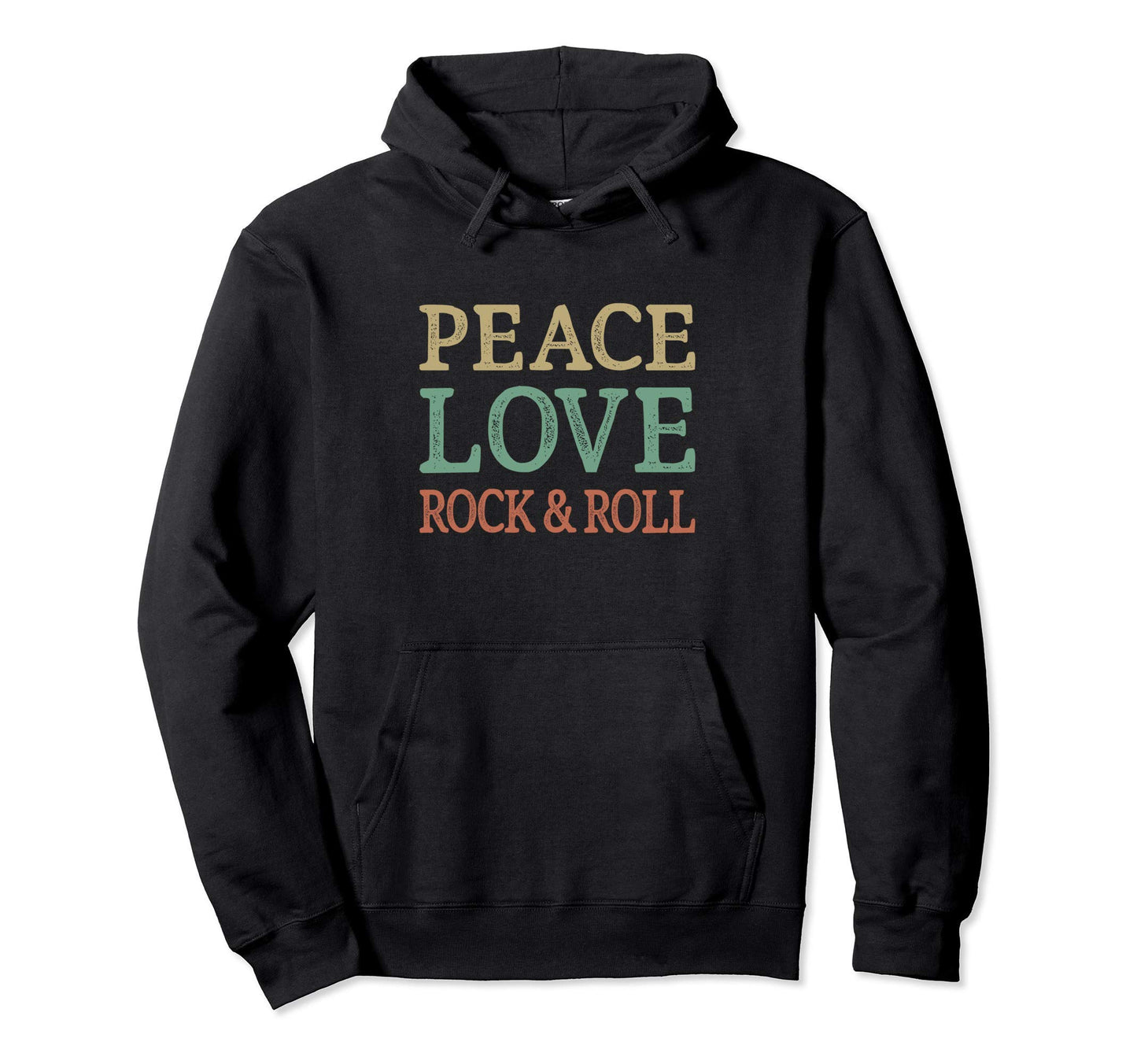 Peace Love Rock Roll Hoodie - Unique Graphic Men Women - T-Shirt, Sweatshirt, Hoodie