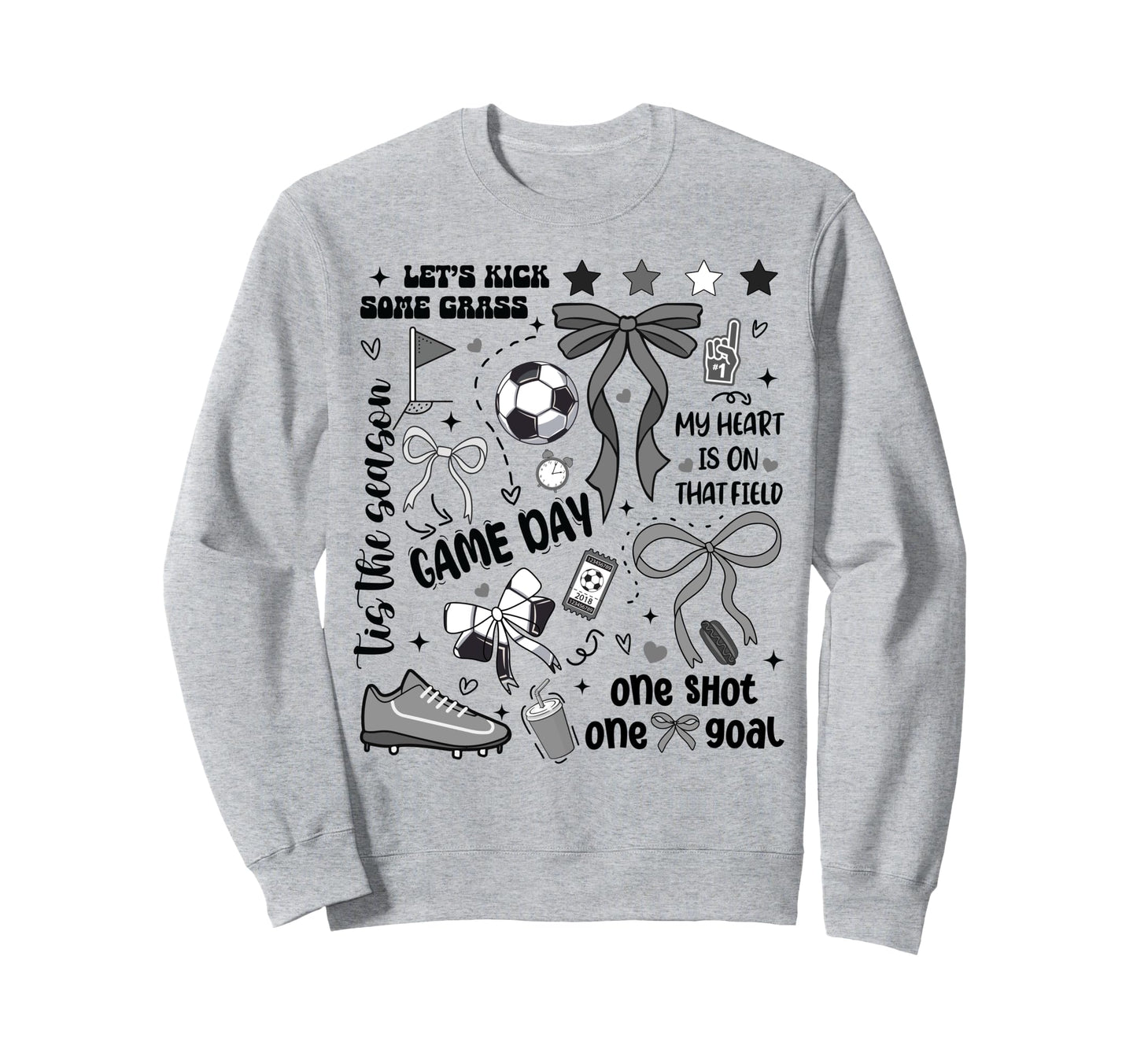 Soccer Mom Daughter Son Heart Field Sweatshirt - Trendy Graphic for Adults - T-Shirt, Sweatshirt, Hoodie