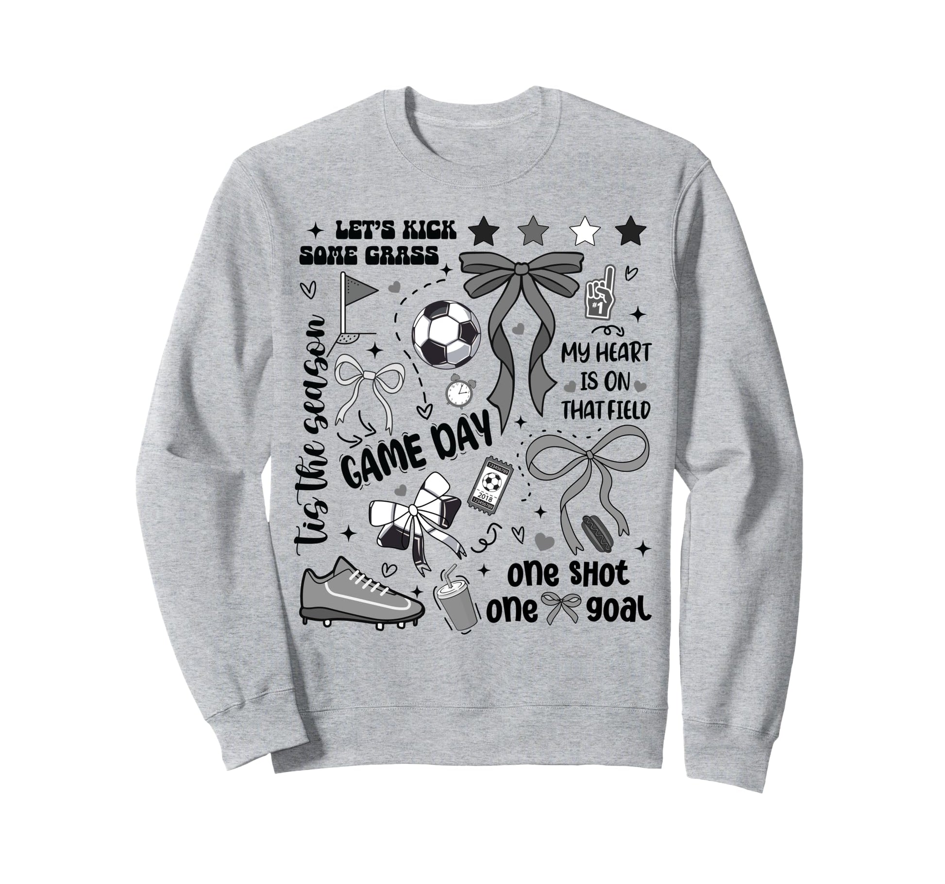 Soccer Mom Daughter Son Heart Field Sweatshirt - Trendy Graphic for Adults - T-Shirt, Sweatshirt, Hoodie