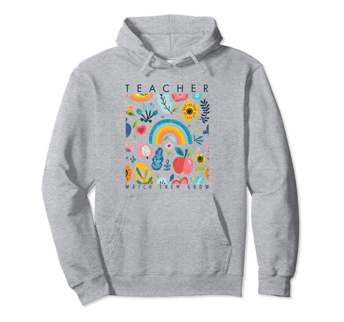 Teacher Boho Wildflower Birth Flower Hoodie - Minimalist Print Men Women - T-Shirt, Sweatshirt, Hoodie