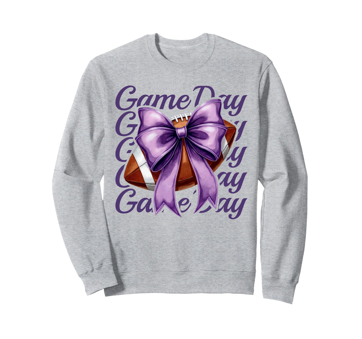 Cheer Fall Football Mom Purple Sweatshirt - Custom Art Print Men Women - T-Shirt, Sweatshirt, Hoodie