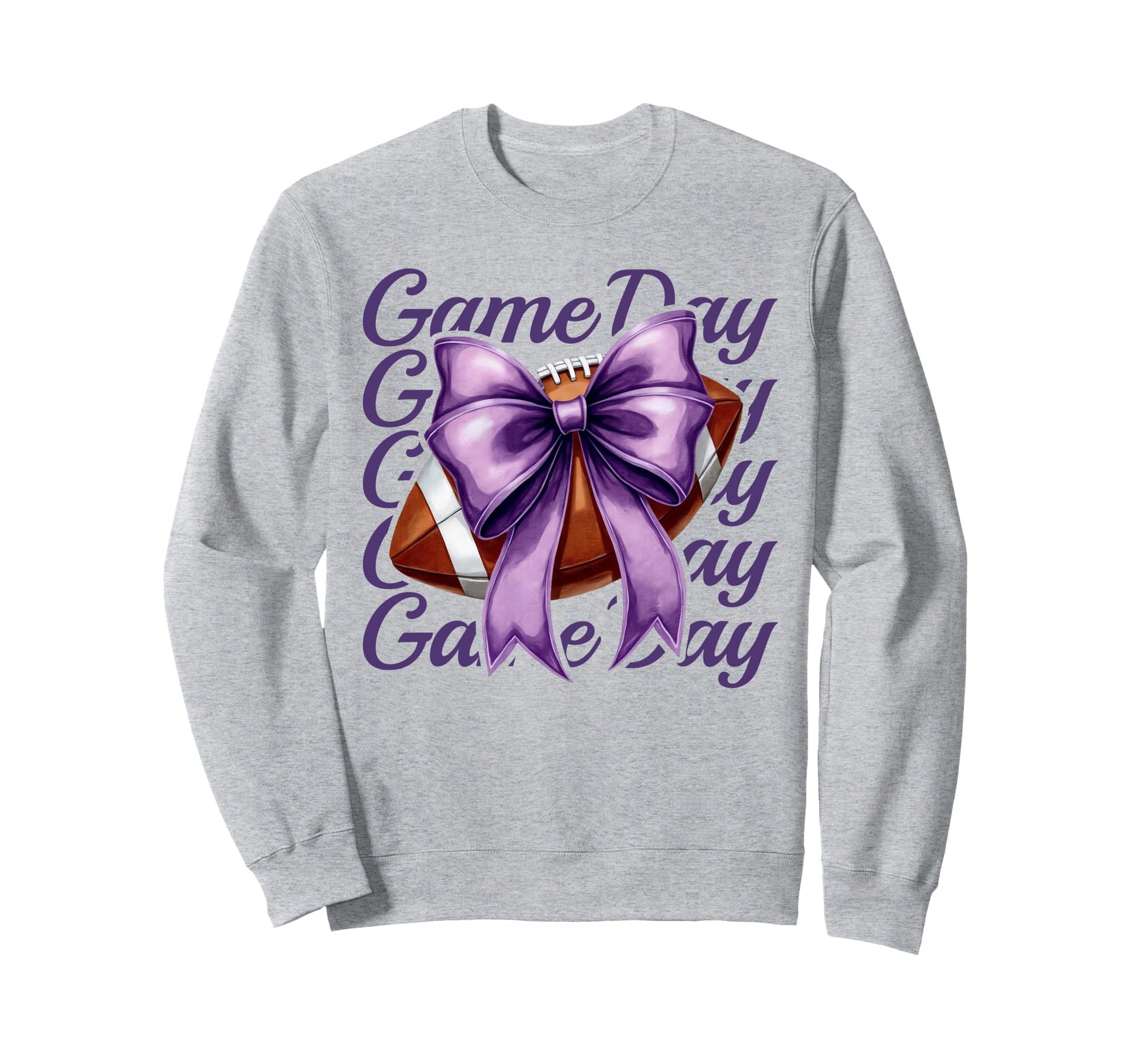 Cheer Fall Football Mom Purple Sweatshirt - Custom Art Print Men Women - T-Shirt, Sweatshirt, Hoodie