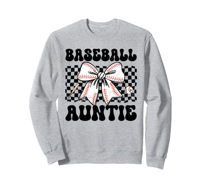 Baseball Auntie Baseball Aunt Sweatshirt - Minimalist Print for Adults - T-Shirt, Sweatshirt, Hoodie