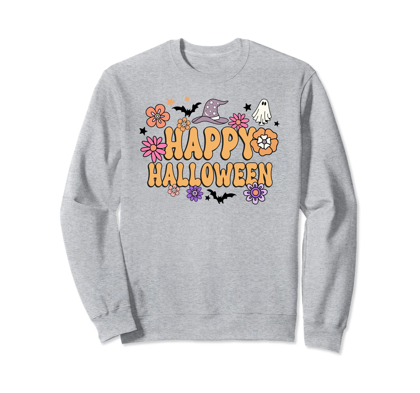 Happy Halloween Boho Ghost Halloween Sweatshirt - Trendy Graphic for Adults - T-Shirt, Sweatshirt, Hoodie