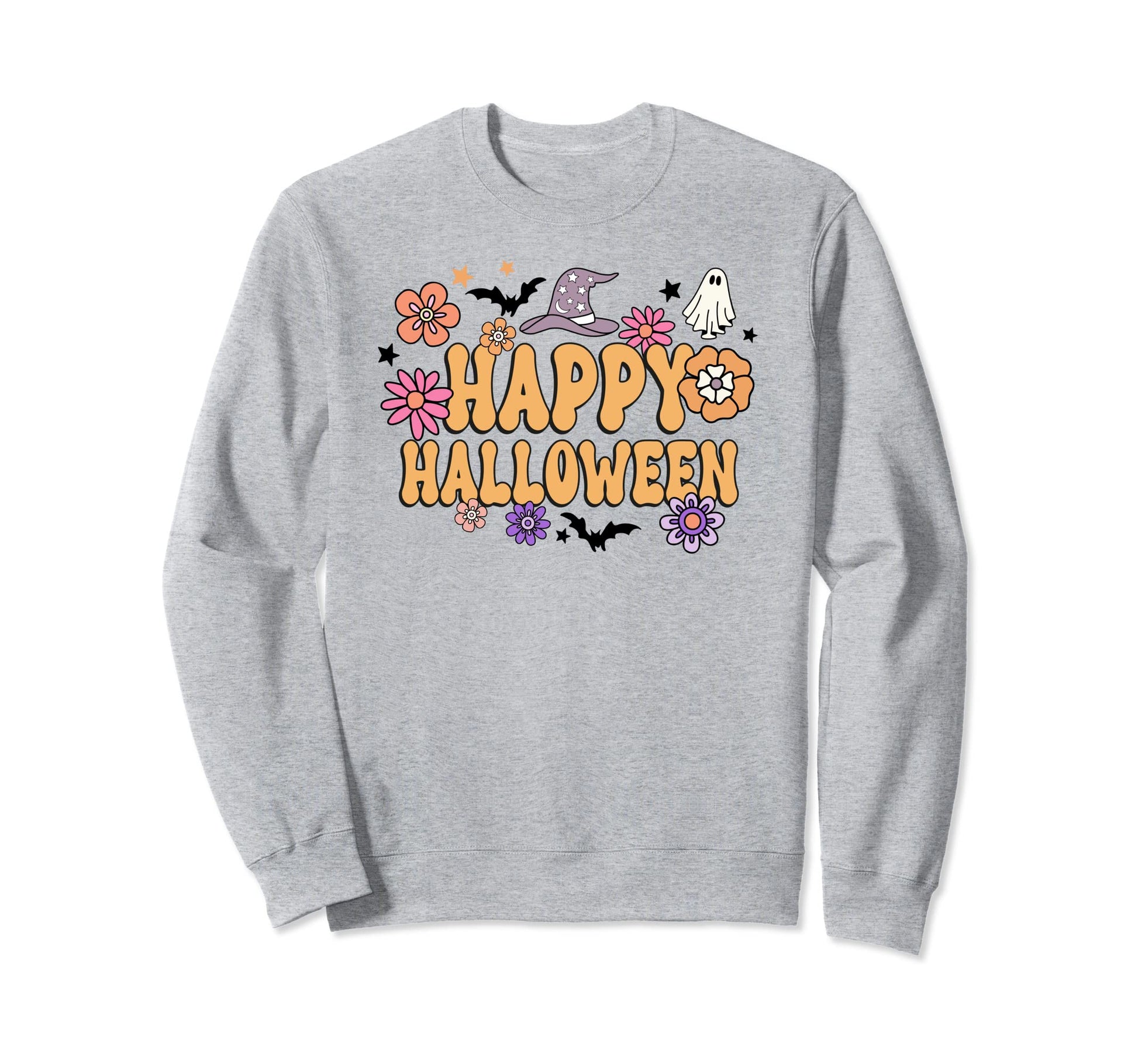 Happy Halloween Boho Ghost Halloween Sweatshirt - Trendy Graphic for Adults - T-Shirt, Sweatshirt, Hoodie