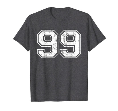 Number 99 Varsity Distressed Sports T-Shirt - Streetwear Style Men Women - T-Shirt, Sweatshirt, Hoodie