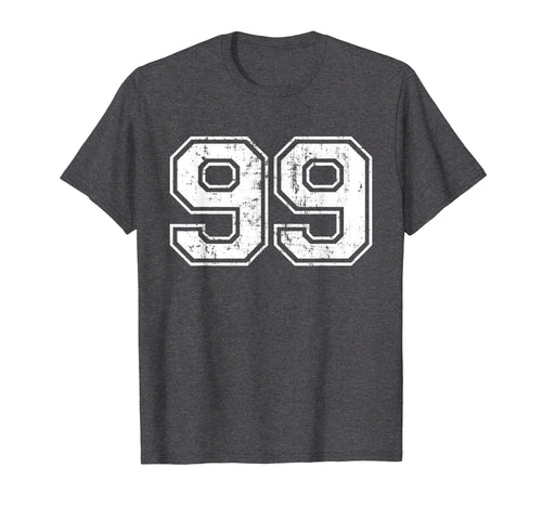 Number 99 Varsity Distressed Sports T-Shirt - Streetwear Style Men Women - T-Shirt, Sweatshirt, Hoodie