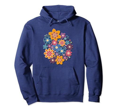 Colorful Hand Drawn Floral Boho Hoodie - Trendy Graphic Men Women - T-Shirt, Sweatshirt, Hoodie