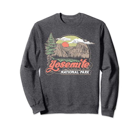 Yosemite National Park Eighties 80S Sweatshirt - Trendy Graphic for Adults - T-Shirt, Sweatshirt, Hoodie