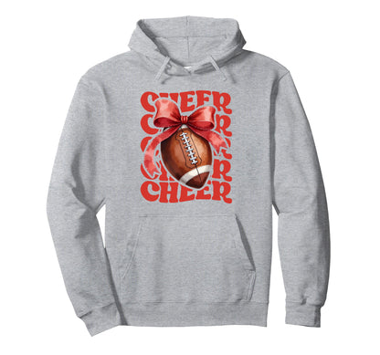 Game Day Red Cheerleader Mom Hoodie - Aesthetic Graphic Men Women - T-Shirt, Sweatshirt, Hoodie