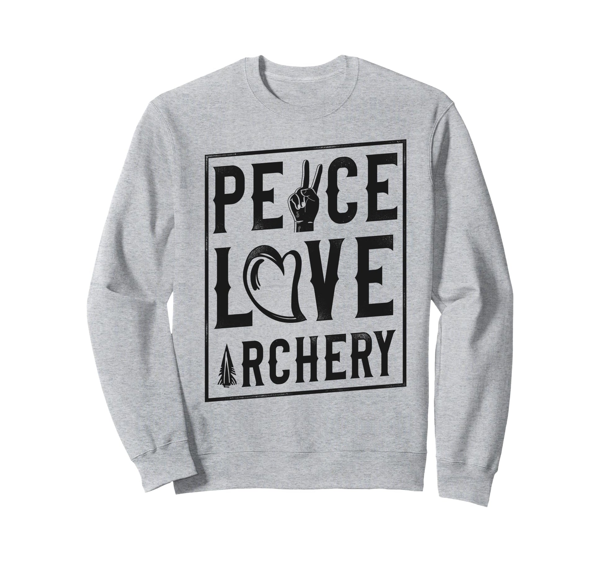 Archery Bow Archer Peace Love Archery Sweatshirt - Minimalist Print Unisex - T-Shirt, Sweatshirt, Hoodie