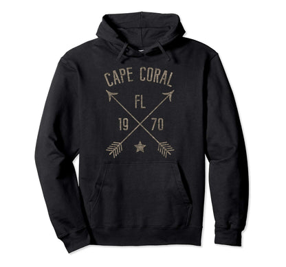 Cape Coral Florida Distressed Boho Hoodie - Aesthetic Graphic Men Women - T-Shirt, Sweatshirt, Hoodie