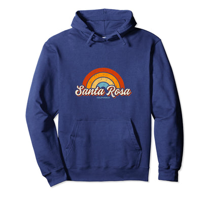 Santa Rosa California Ca Rainbow 70S Hoodie - Novelty Apparel Men Women - T-Shirt, Sweatshirt, Hoodie