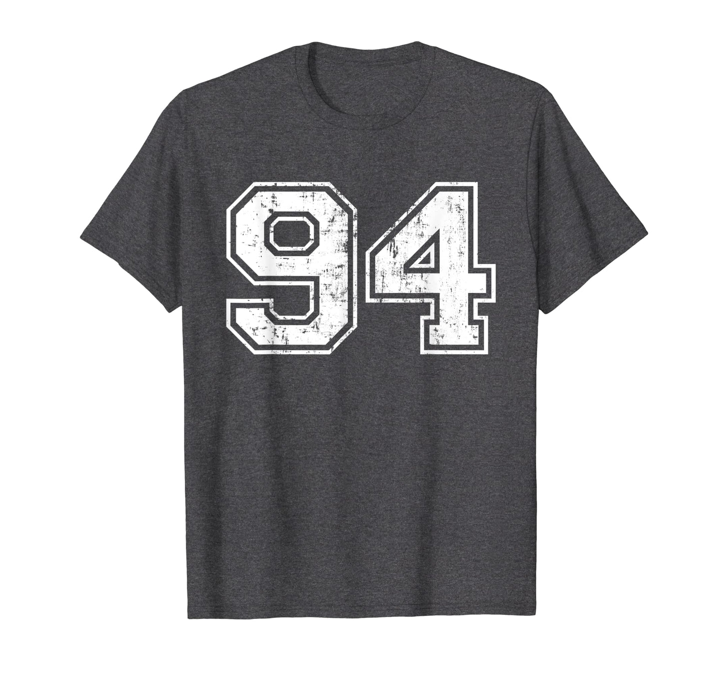 Number 94 Varsity Distressed Sports Team T-Shirt - Trendy Graphic Unisex - T-Shirt, Sweatshirt, Hoodie