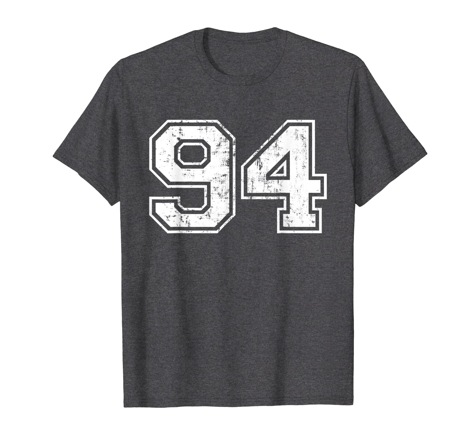 Number 94 Varsity Distressed Sports Team T-Shirt - Trendy Graphic Unisex - T-Shirt, Sweatshirt, Hoodie