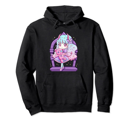 Kawaii Pastel Goth Creepy Bear Hoodie - Novelty Apparel Men Women - T-Shirt, Sweatshirt, Hoodie